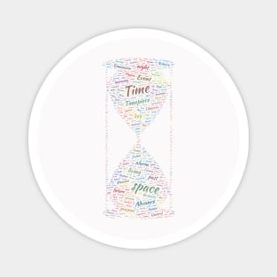 Sand Timer Silhouette Shape Text Word Cloud Magnet